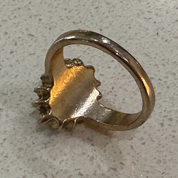 Vintage Opal and Rhinestone Ring - Picture 2 of 7